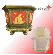 Khuôn Đúc Chậu Xi Măng Lục Giác 60 Chân Liền 